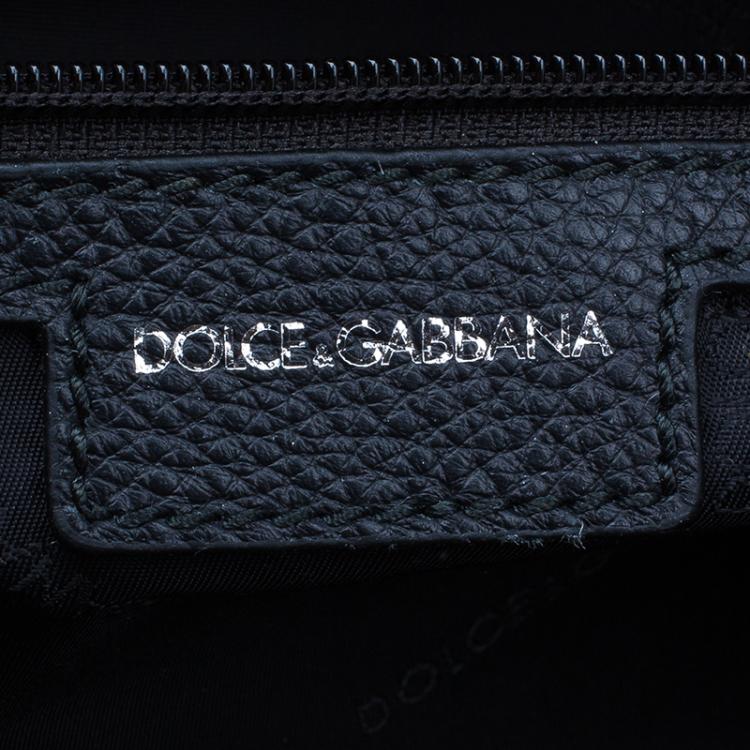Pre Owned Dolce and Gabbana Black Nylon/Leather Profile Travel Bag