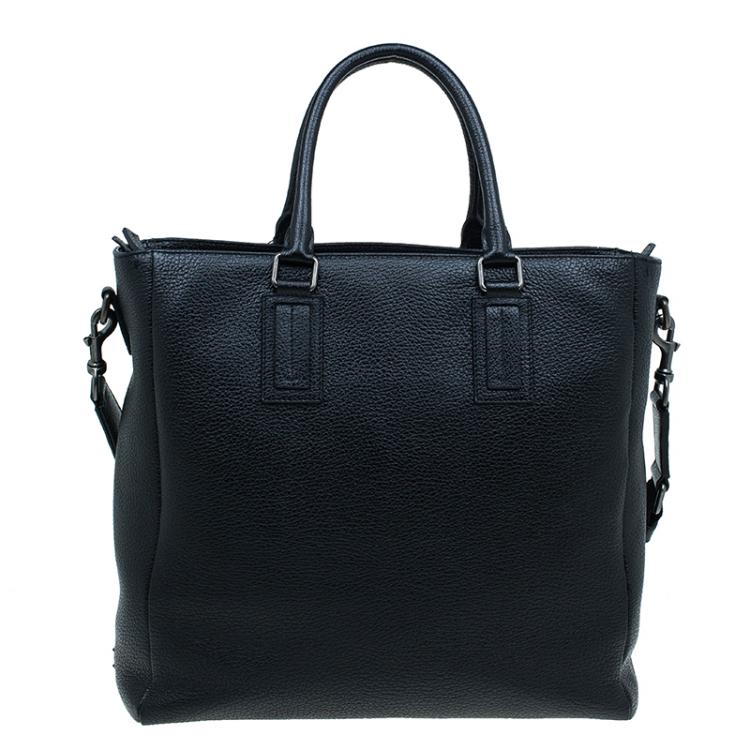 Pre Owned Dolce and Gabbana Black Pebbled Leather Tote Bag