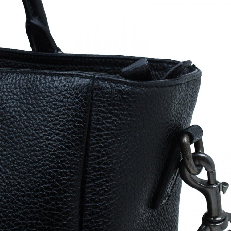 Pre Owned Dolce and Gabbana Black Pebbled Leather Tote Bag