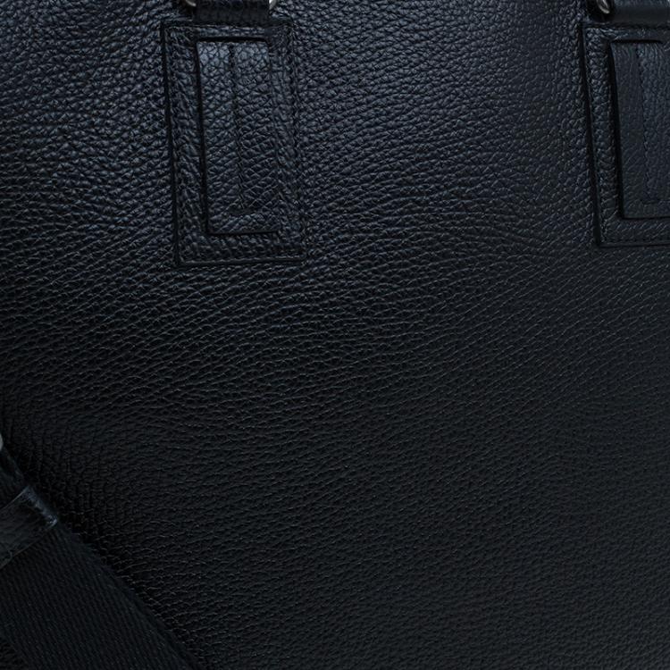 Pre Owned Dolce and Gabbana Black Pebbled Leather Tote Bag