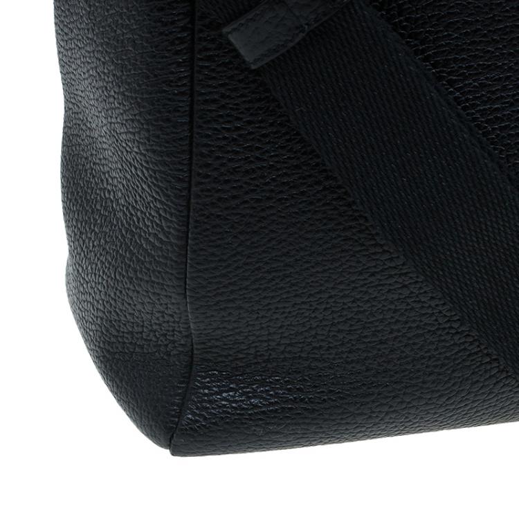 Pre Owned Dolce and Gabbana Black Pebbled Leather Tote Bag