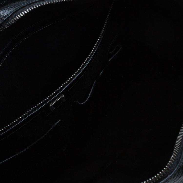 Pre Owned Dolce and Gabbana Black Pebbled Leather Tote Bag