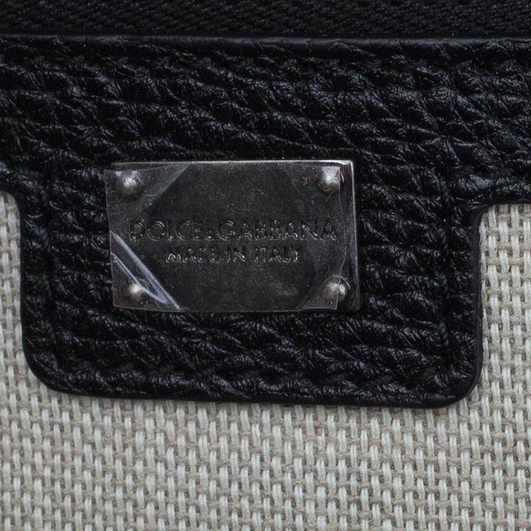 Pre Owned Dolce and Gabbana Black Leather New XL Miss Sicily Tote