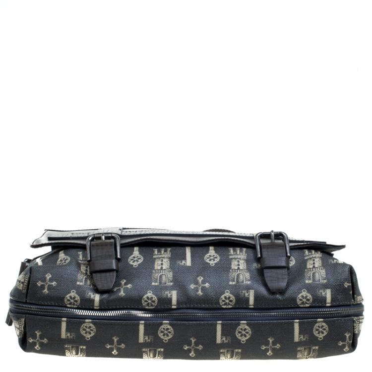Pre Owned Dolce and Gabbana Brown Coated Canvas and Leather Messenger Bag