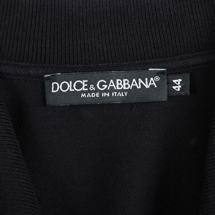 Pre Owned Dolce And Gabbana Black Knit Polo T-Shirt XS