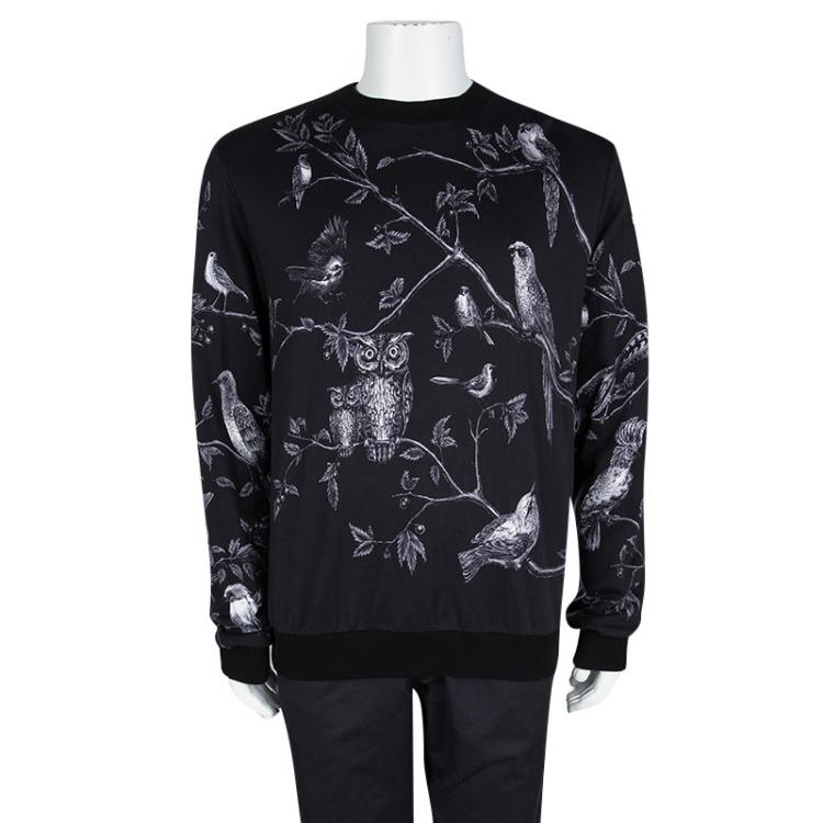 Luxury sweatshirt for men - Valentino black floral print sweatshirt