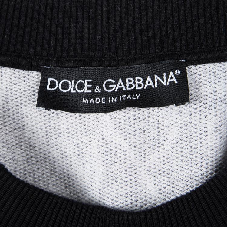 Pre Owned Dolce and Gabbana Black Bird Print Sweatshirt XXL