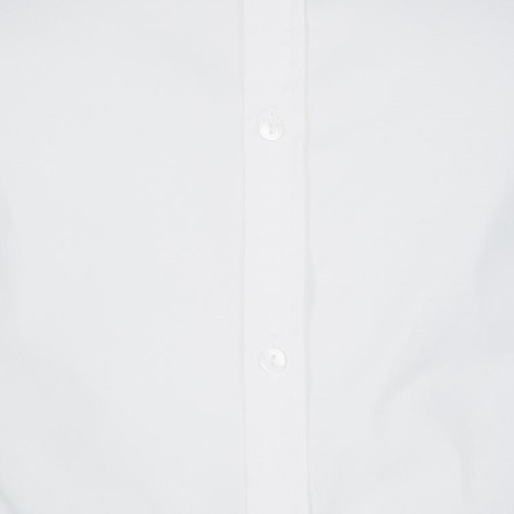 Pre Owned Dolce and Gabbana White Cotton Long Sleeve Button Front Shirt M