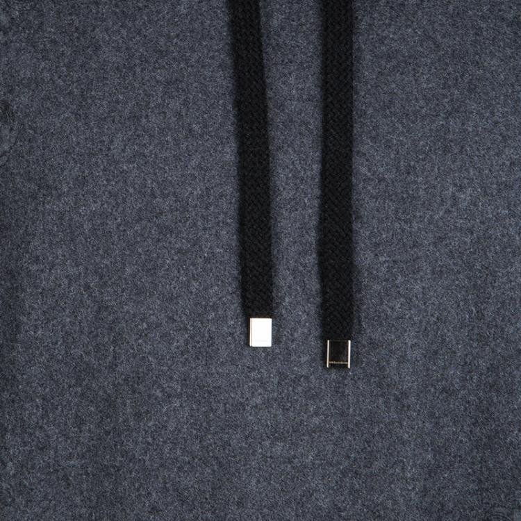 مملوكة مسبقًا Dolce and Gabbana Grey Printed Wool Hooded Sweatshirt XXL