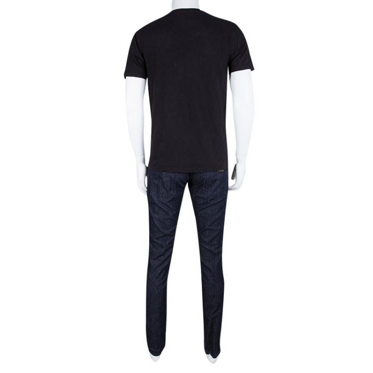 Pre Owned Dolce and Gabbana 14 Gold Indigo Dark Wash Denim Straight Fit Jeans M