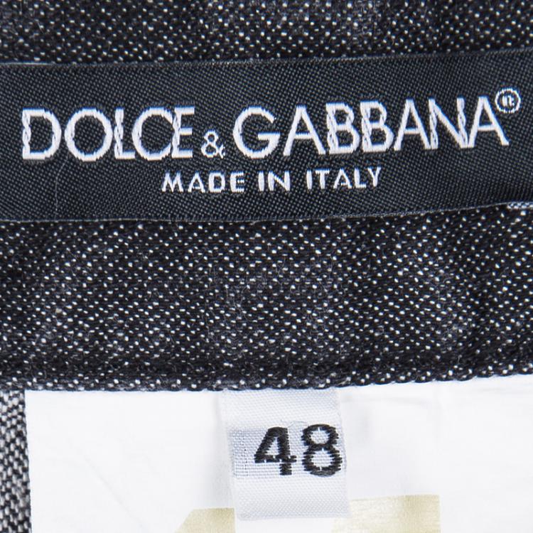Pre Owned Dolce and Gabbana 14 Gold Black Faded Effect Denim Straight Fit  Jeans M