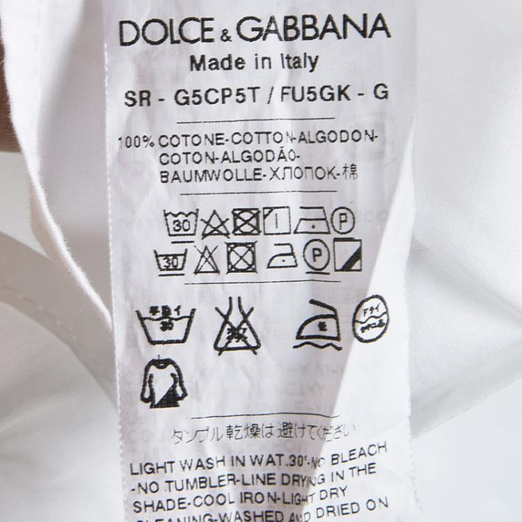 Pre Owned Dolce and Gabbana White Cotton Long Sleeve Button Down Shirt L