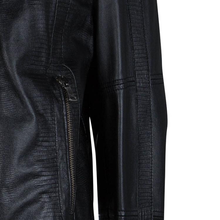 Pre Owned D&G Black Leather Jacket XS