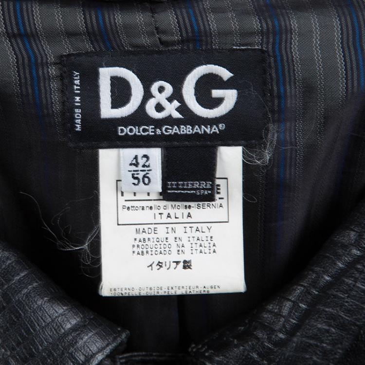 Pre Owned D&G Black Leather Jacket XS