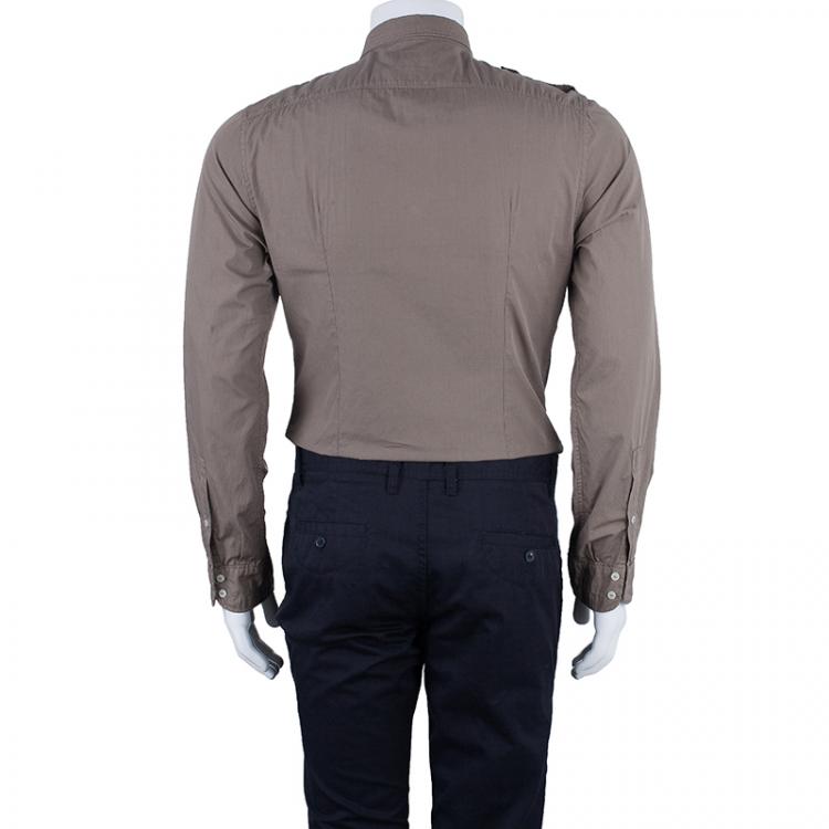 مملوكة مسبقًا Dolce and Gabbana Men's Khaki Casual Shirt S