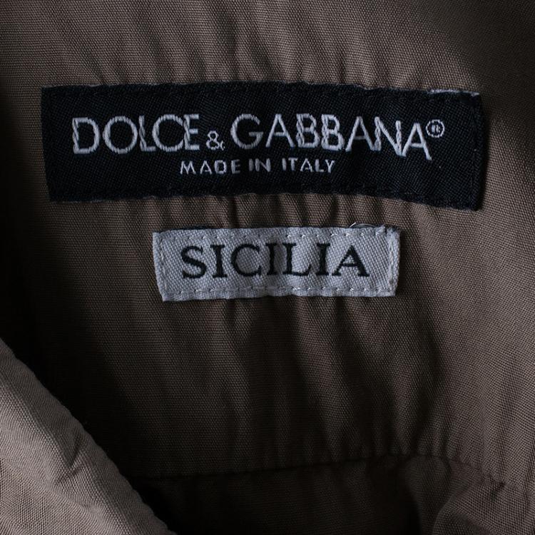 مملوكة مسبقًا Dolce and Gabbana Men's Khaki Casual Shirt S