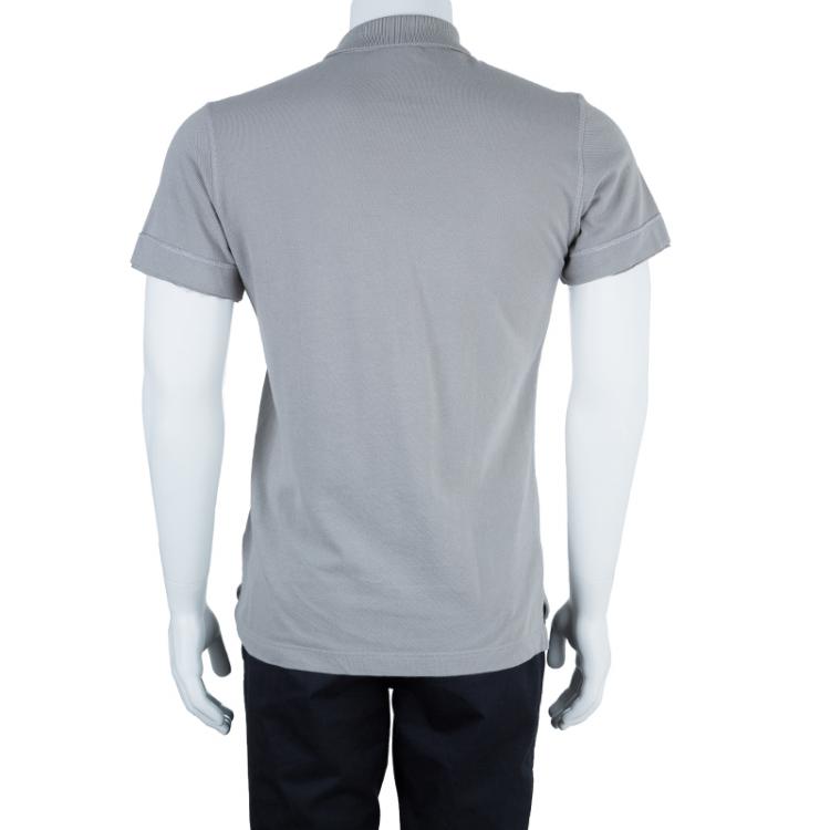 Pre Owned Dolce and Gabbana Men's Grey Cotton Polo Shirt M