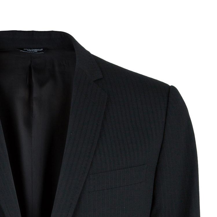 Pre Owned Dolce and Gabbana Men's Charcoal Pinstripe Blazer L