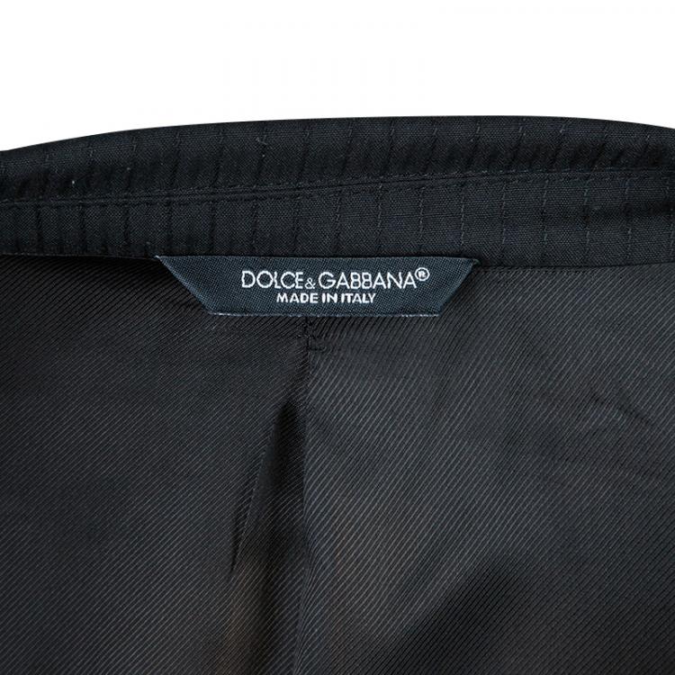 Pre Owned Dolce and Gabbana Men's Charcoal Pinstripe Blazer L
