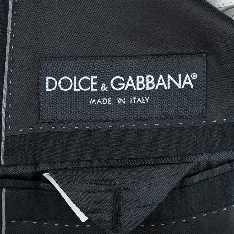 Pre Owned Dolce and Gabbana Men's Charcoal Pinstripe Blazer L