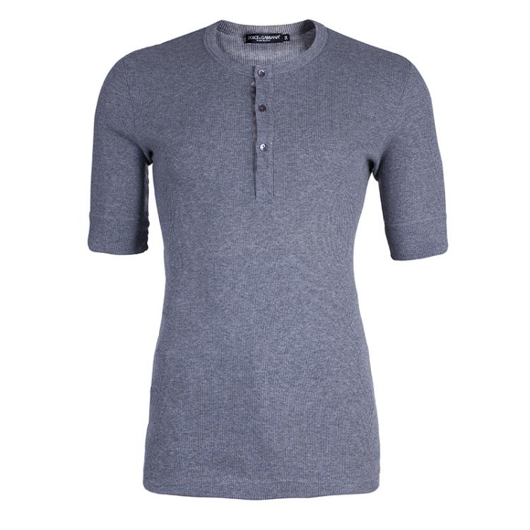 Pre Owned Dolce and Gabbana Men's Grey T-Shirt L