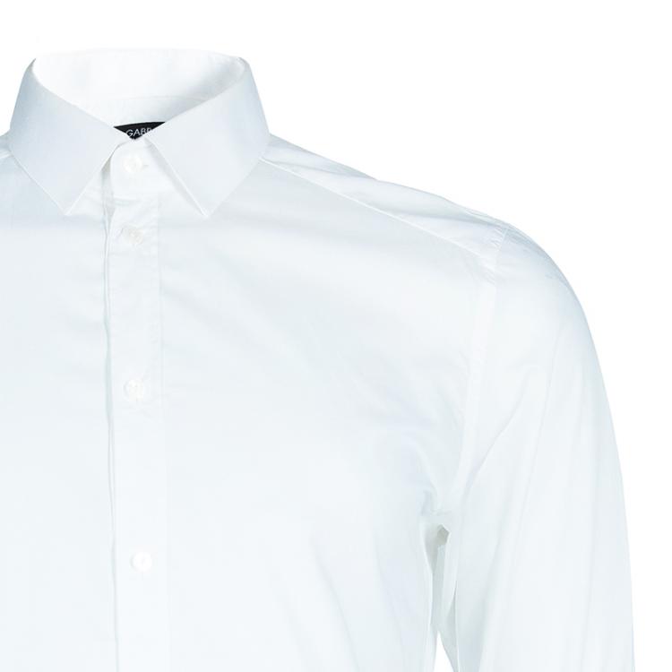 Pre Owned Dolce And Gabbana Men's White Cotton Shirt M