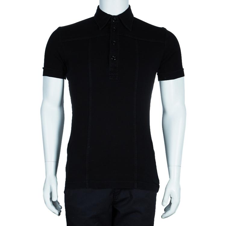 Pre Owned Dolce and Gabbana Men's Black Cotton Polo Shirt L