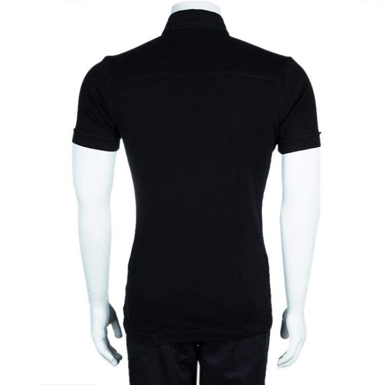 Pre Owned Dolce and Gabbana Men's Black Cotton Polo Shirt L