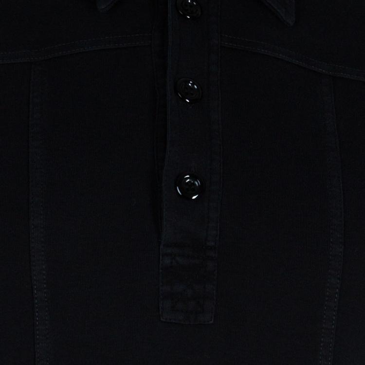 Pre Owned Dolce and Gabbana Men's Black Cotton Polo Shirt L