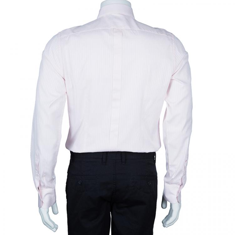 Pre Owned Dolce and Gabbana Men's Pink Striped Shirt M