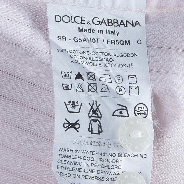 Pre Owned Dolce and Gabbana Men's Pink Striped Shirt M