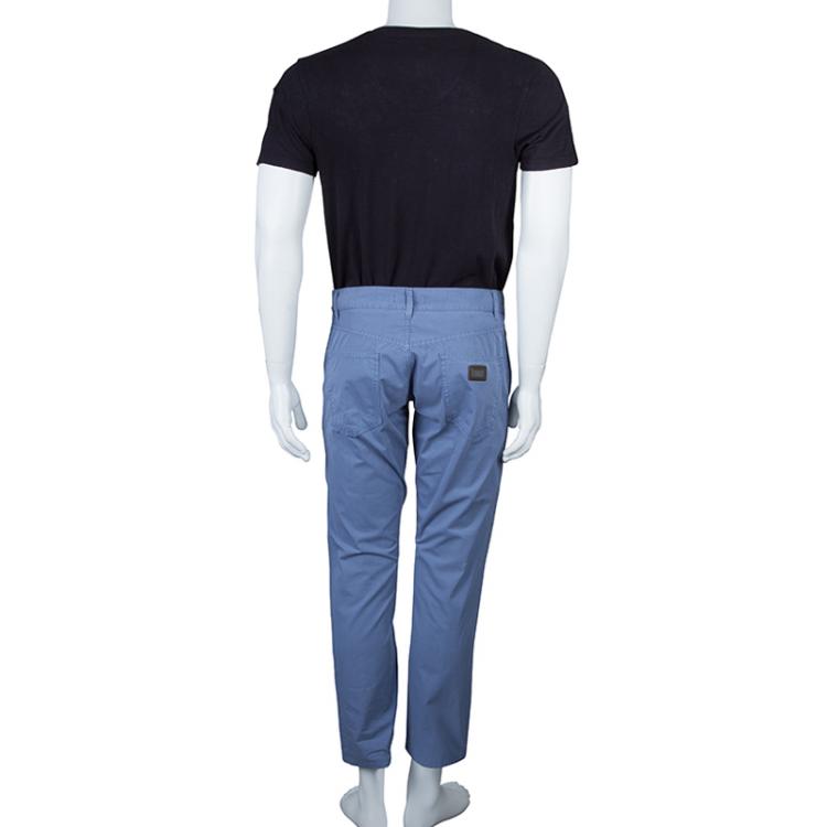 Pre Owned Dolce and Gabbana Blue Cotton Trousers M