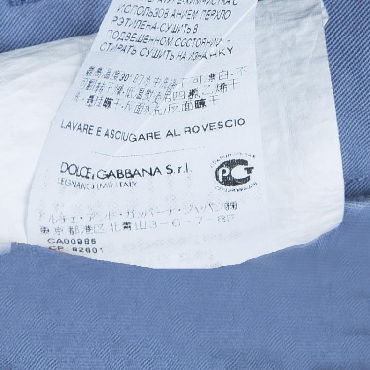 Pre Owned Dolce and Gabbana Blue Cotton Trousers M