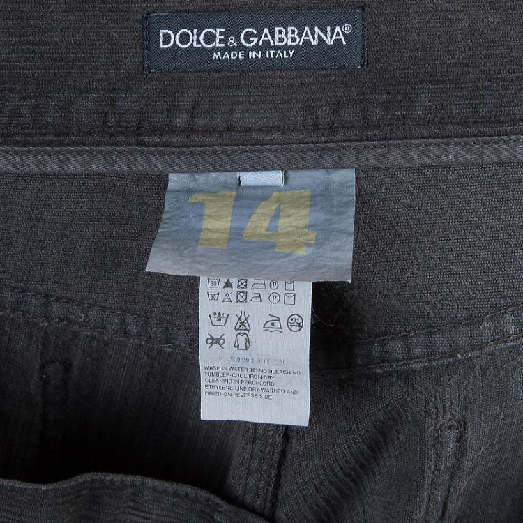 Pre Owned Dolce and Gabbana Brown Corduroy Trousers L