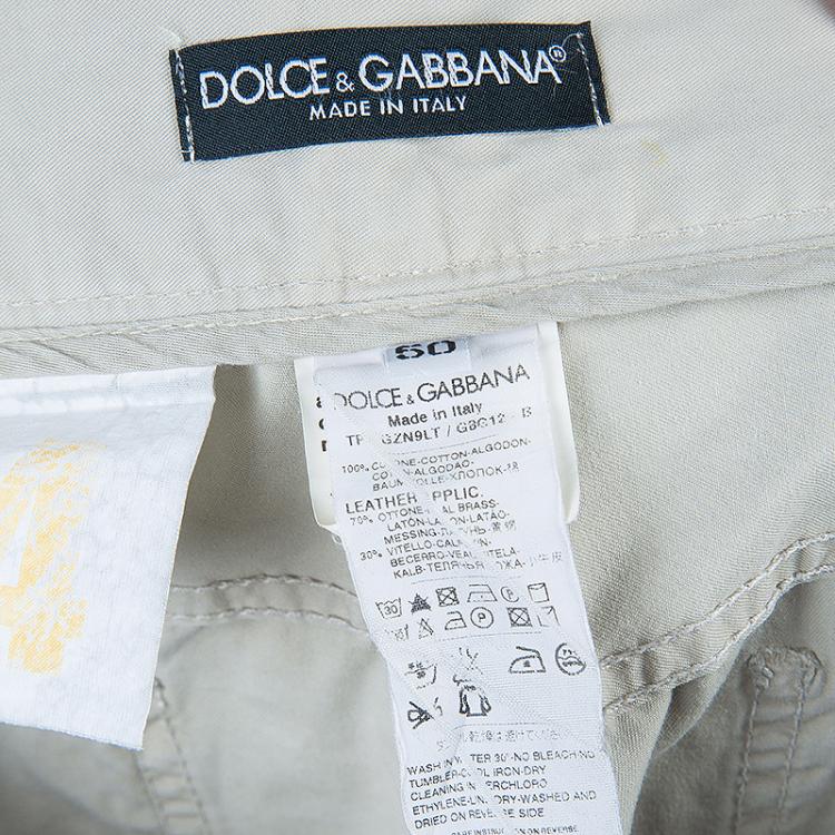Pre Owned Dolce and Gabbana Khaki Cotton Trousers L