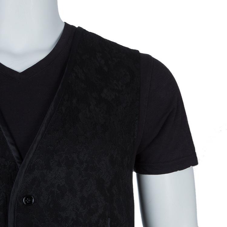 مملوكة مسبقًا Dolce and Gabbana Black Wool Waistcoat XL