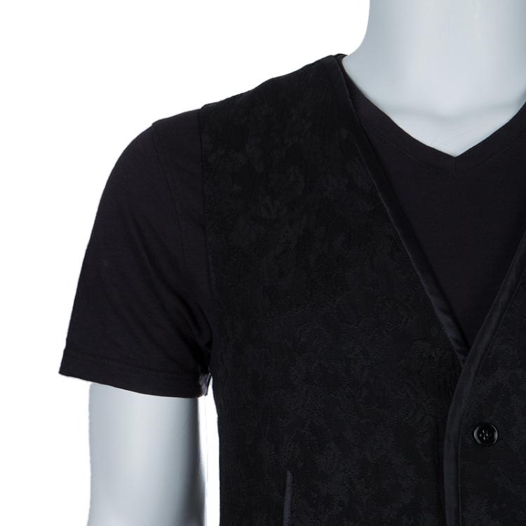 مملوكة مسبقًا Dolce and Gabbana Black Wool Waistcoat XL