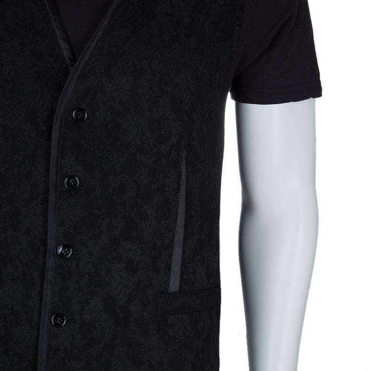 مملوكة مسبقًا Dolce and Gabbana Black Wool Waistcoat XL