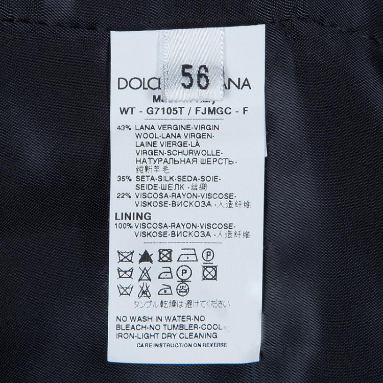 مملوكة مسبقًا Dolce and Gabbana Black Wool Waistcoat XL