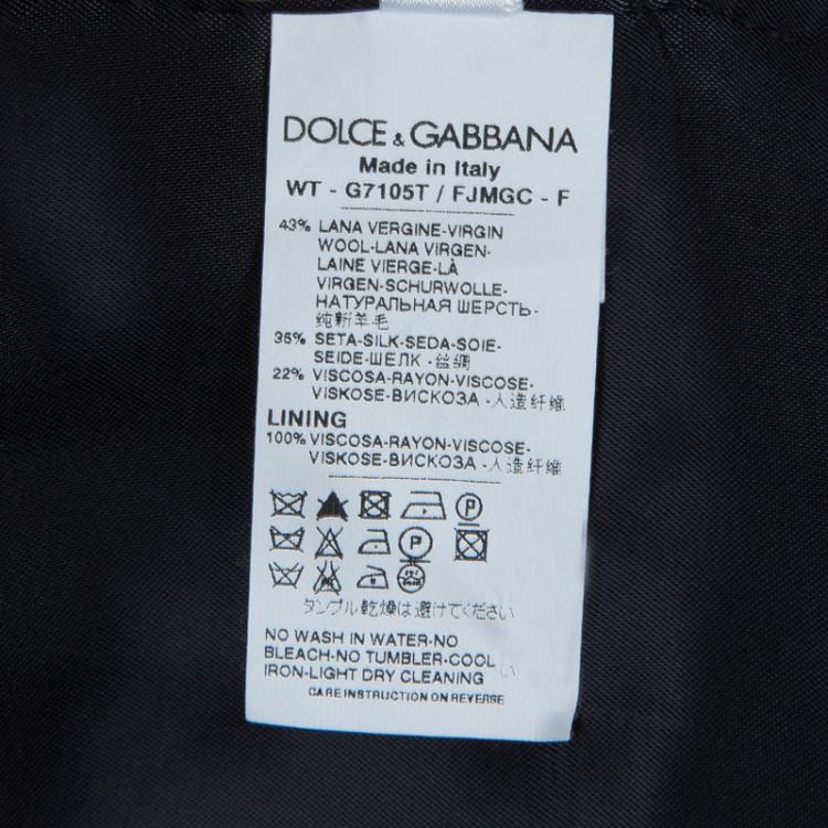 مملوكة مسبقًا Dolce and Gabbana Black Wool Waistcoat XL