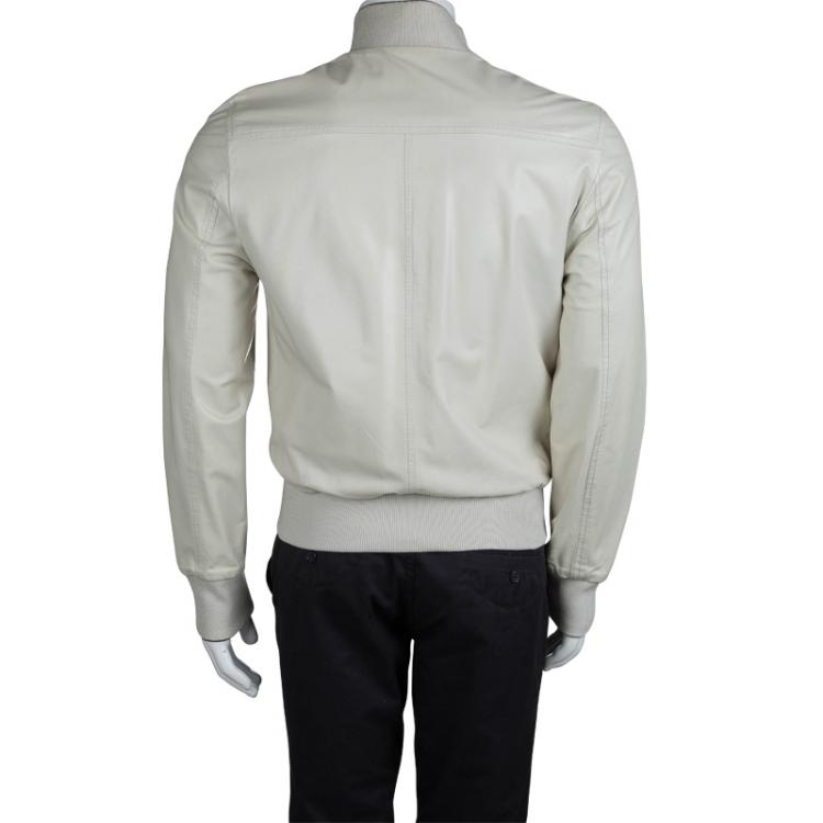 مملوكة مسبقًا Dolce and Gabbana Black and White Reversible Leather Jacket M