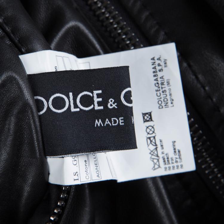 مملوكة مسبقًا Dolce and Gabbana Black and White Reversible Leather Jacket M