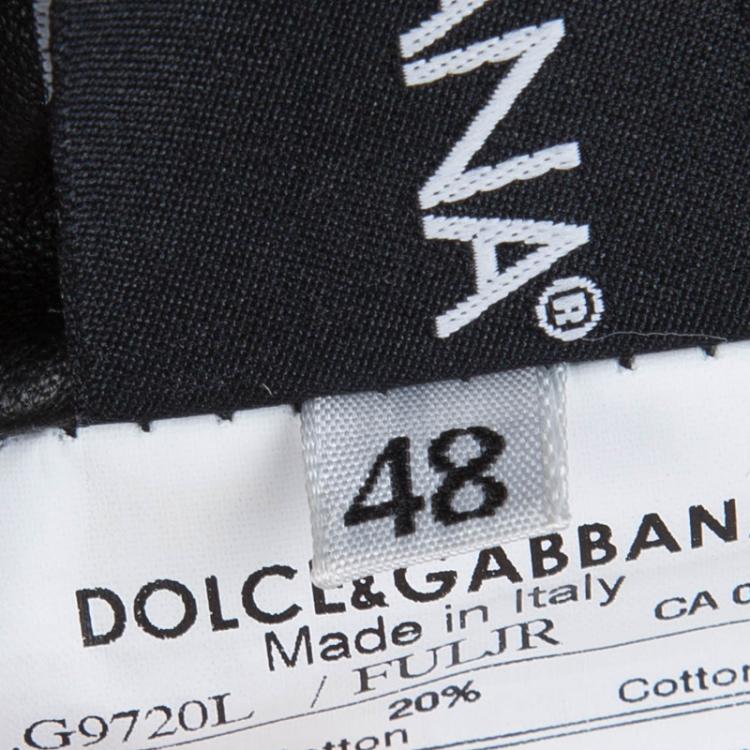 مملوكة مسبقًا Dolce and Gabbana Black and White Reversible Leather Jacket M