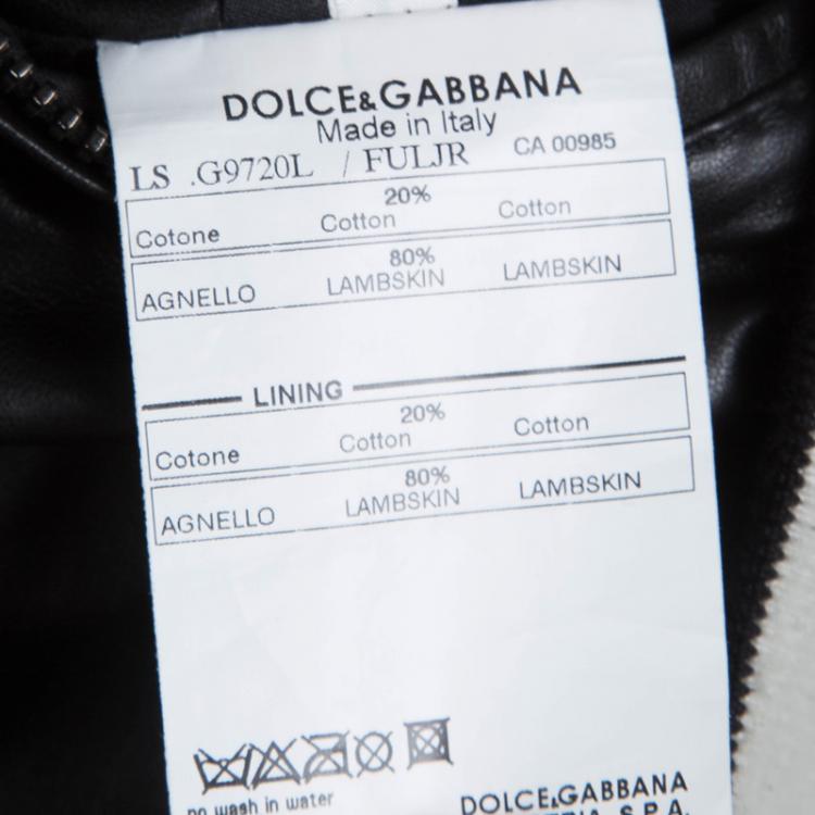 مملوكة مسبقًا Dolce and Gabbana Black and White Reversible Leather Jacket M