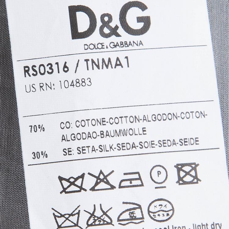 Pre Owned Dolce and Gabbana Grey Cotton Long Sleeve Button Front Shirt M