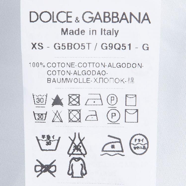 Pre Owned Dolce And Gabbana White Cotton Tuxedo Shirt L