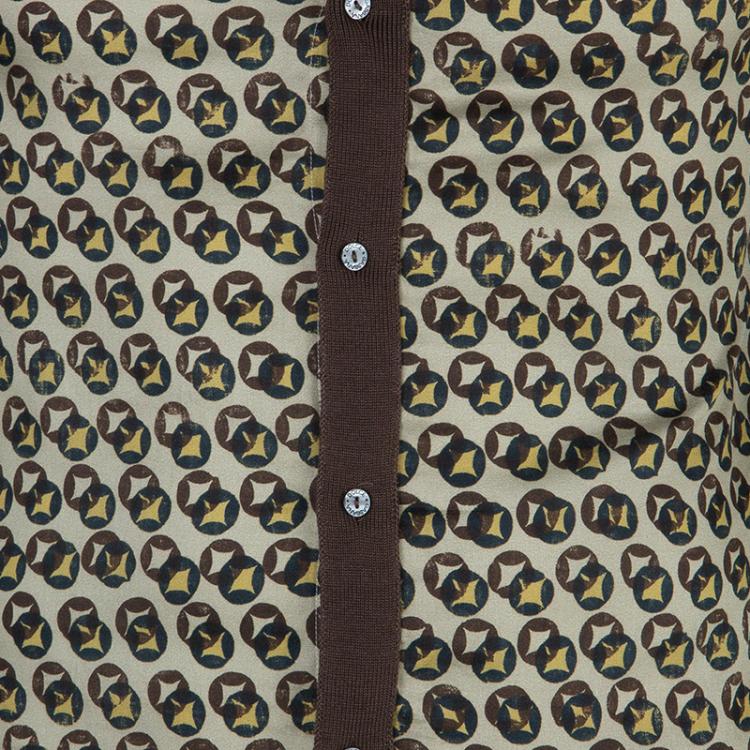 Pre Owned Dolce and Gabbana Men's Gold Fit Printed Shirt S