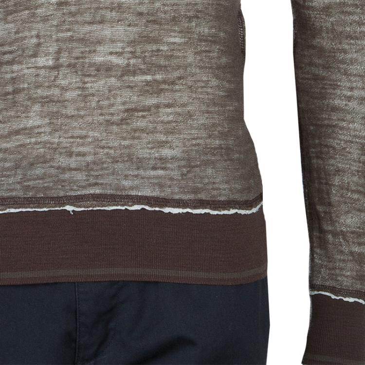 Pre Owned Dolce and Gabbana Khaki Logo Patch Detail Long Sleeve Fitted Hoodie S