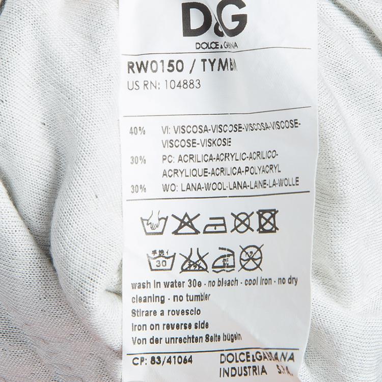 Pre Owned Dolce and Gabbana Khaki Logo Patch Detail Long Sleeve Fitted Hoodie S