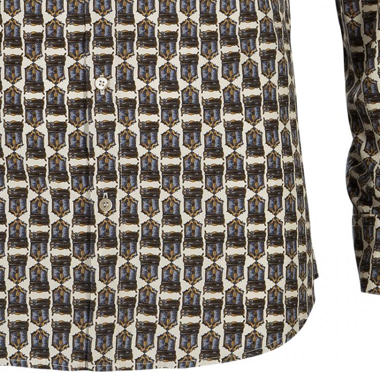 Pre Owned Dolce and Gabbana Men's Multicolor Print Shirt M